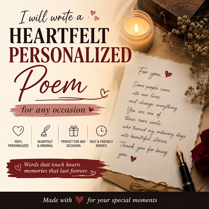 write a heartfelt personalized poem for any occasion