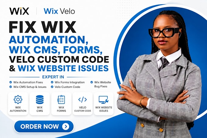 fix wix automation, wix cms, forms, velo custom code and wix website issues