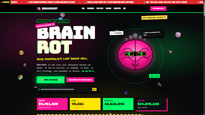 create a modern crypto or meme coin website