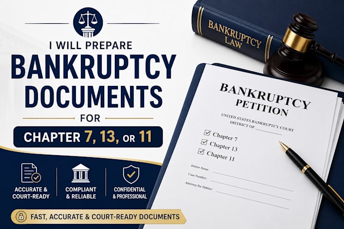prepare bankruptcy documents for chapter 7, 13, or 11