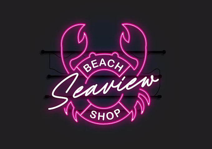design funky beach shop logo
