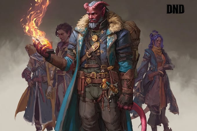 make dnd character and commission art for you