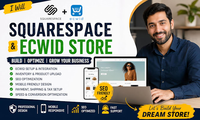 build squarespace commerce website ecwid inventory SEO optimization setup