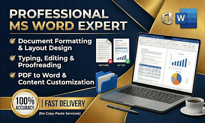 do professional ms word typing document, formatting and editing