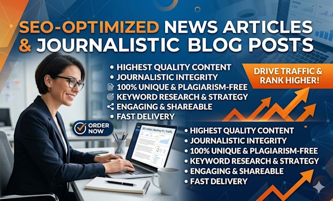 write SEO optimized news articles and journalistic blog posts