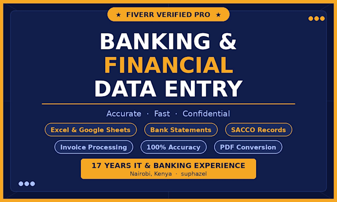 do accurate financial and banking data entry in excel