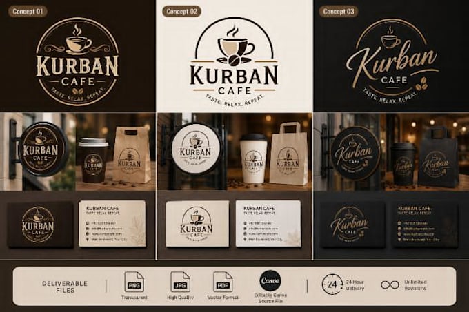 modern minimalist logo and social media kit design using canva