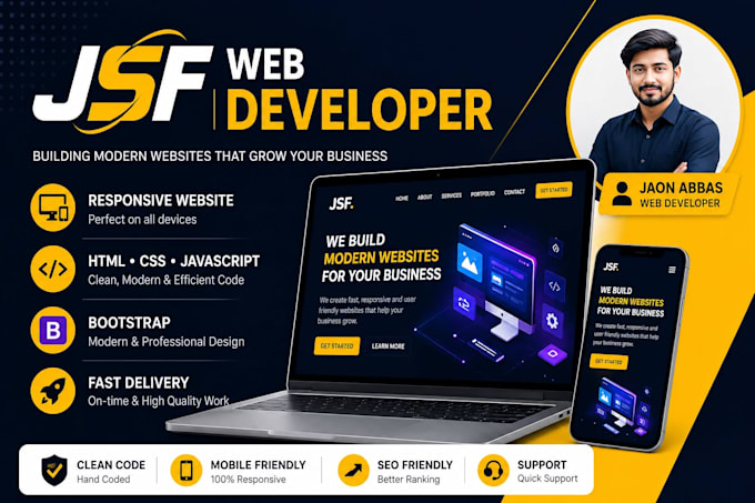 develop a premium responsive website with clean code