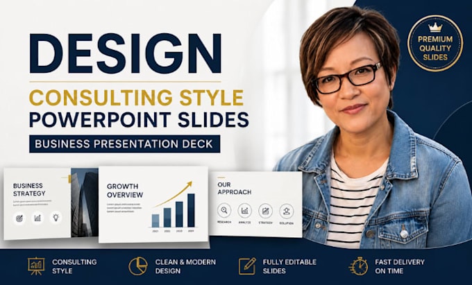 Design consulting style powerpoint slides, business presentation deck ...
