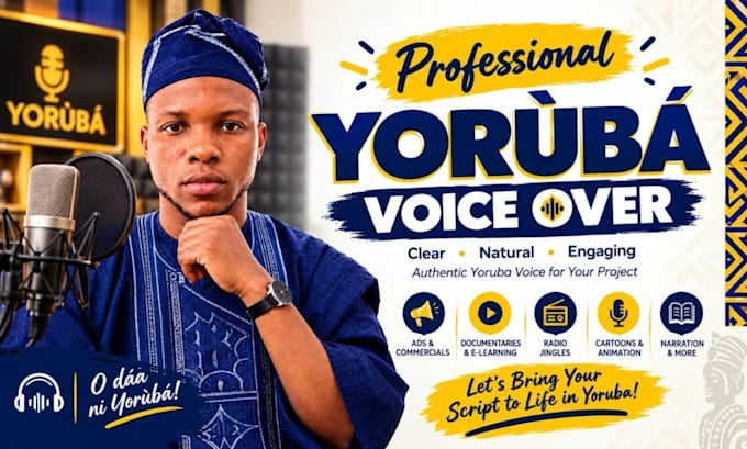 record a professional yoruba voice over for your project