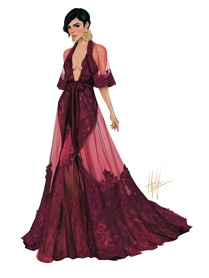create a simple fashion illustration