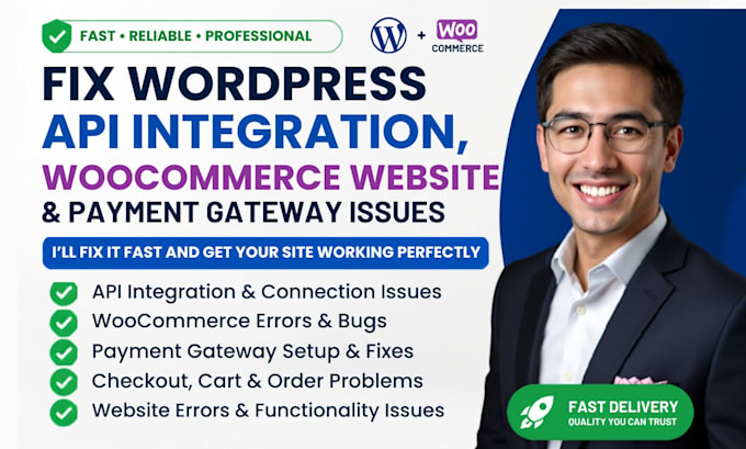 fix wordpress woocommerce API integration, rest API, webhook issues, payment api