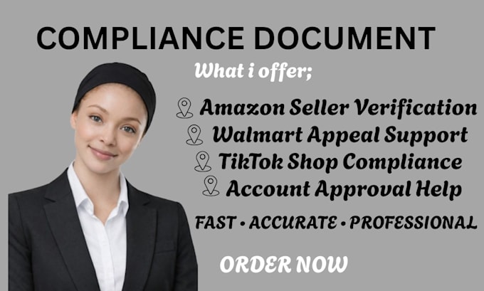 write compliance document for amazon walmart and tiktok sho