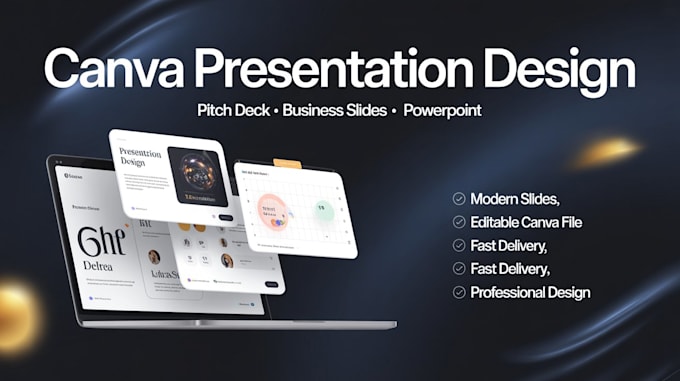 design canva presentation, pitch deck and business slides