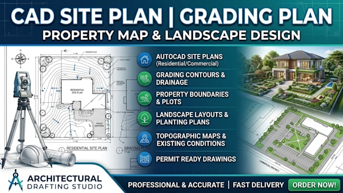 create grading site plan and landscape architecture drawings