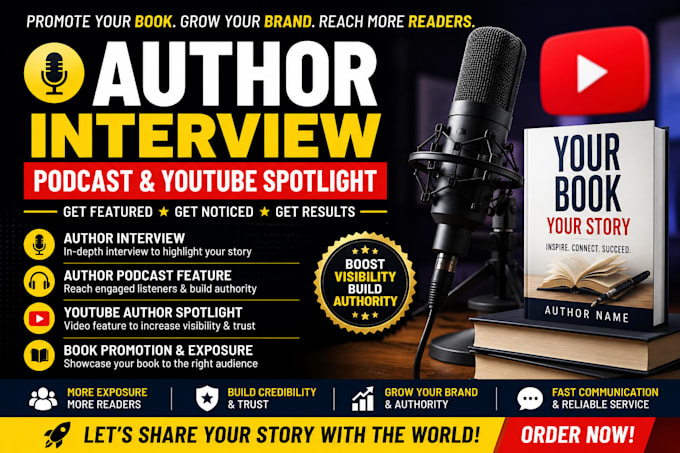 do author interview, author podcast, youtube book promotion