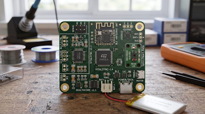 design and prototype custom pcb for ecg, spo2, and wellness devices