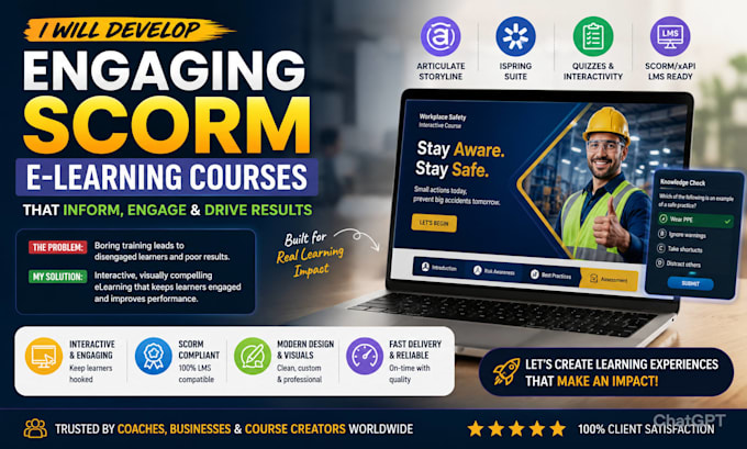 develop engaging scorm elearning courses using articulate storyline, ispring