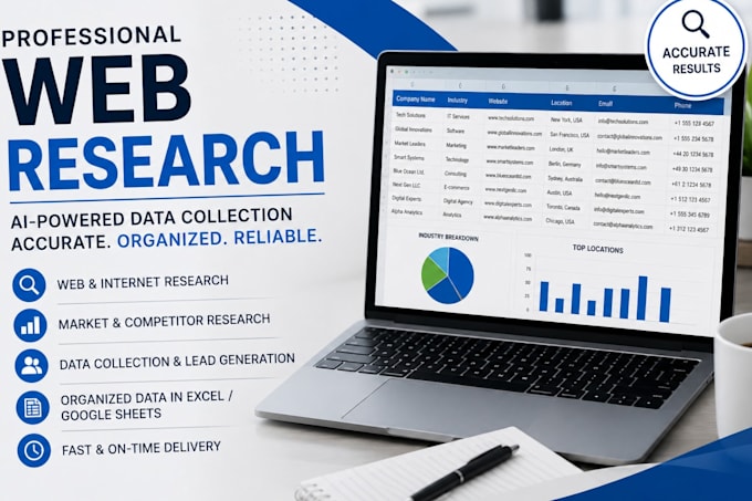 do internet research, web research and data collection