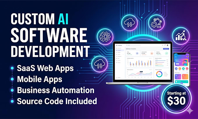 build custom ai software, saas web app, and mobile app