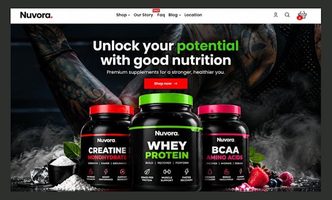 design health supplement shopify store supliful supplement website
