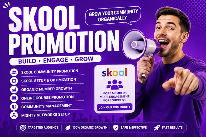 do skool community promotion skool setup and organic member growth