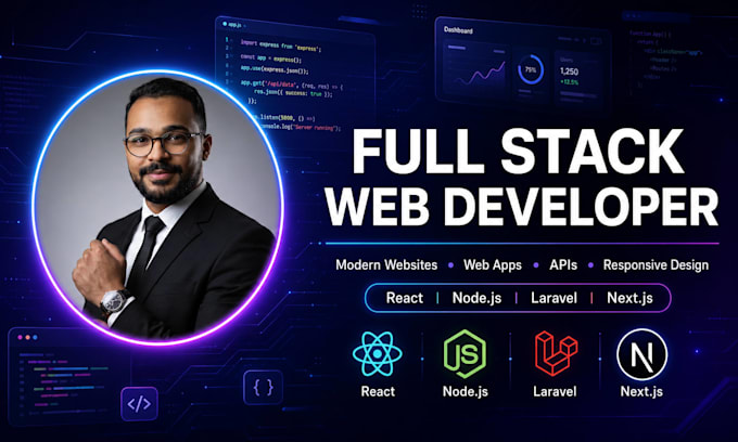 do full stack web development with react nextjs nodejs and laravel