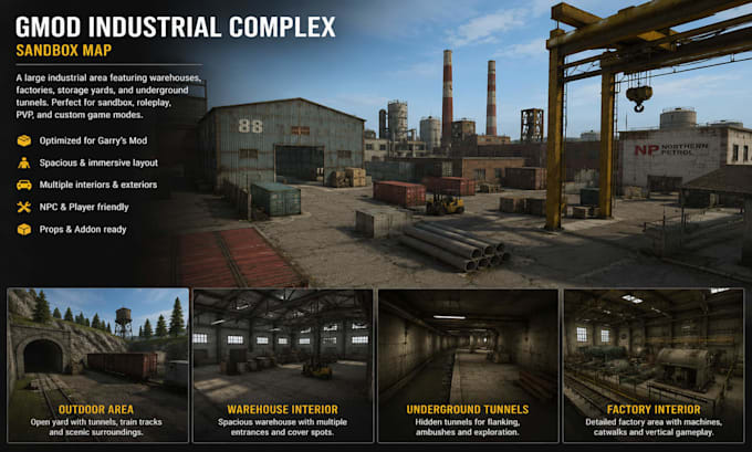 create custom garrys mod, gmod maps, sandbox and addon ready environments