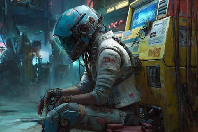 design cyberpunk futuristic city illustration