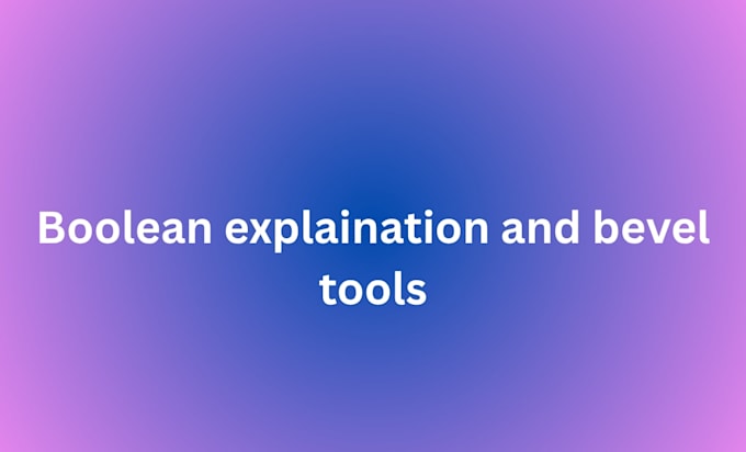 teach you 3d boolean in blender and bevel basics