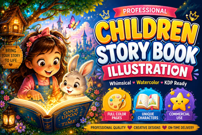 create whimsical hand drawn children book illustrations