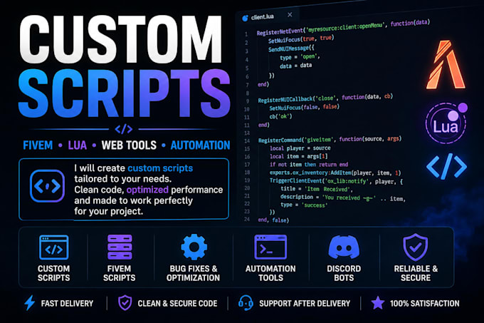 make custom fivem scripts for your server