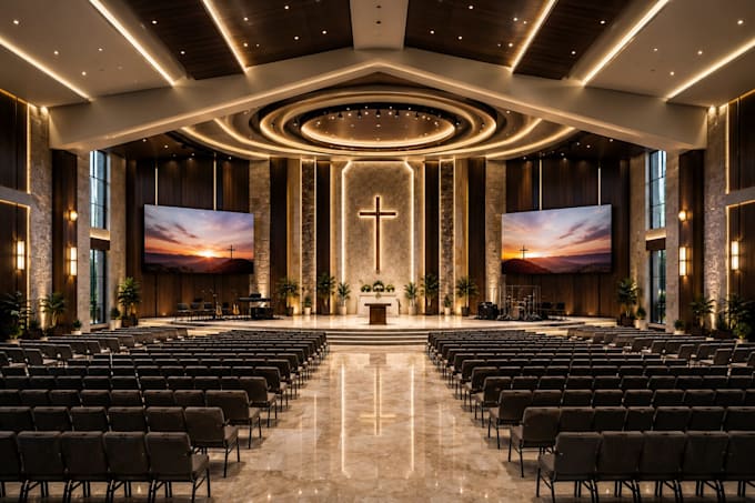Design church interior and exterior in 3d rendering and animation by ...