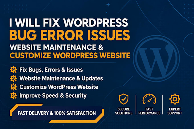 fix wordpress bug error issues, website maintenance customize wordpress website