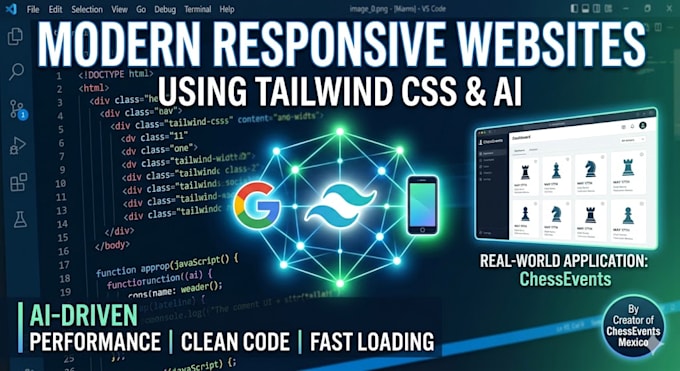 design and develop a modern responsive website using tailwind CSS and ai