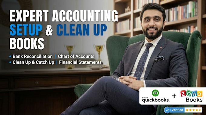 do accounting setup and clean up books using quickbooks and zoho