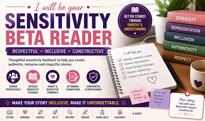 be your sensitivity beta reader for diverse manuscripts
