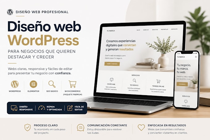 crearé una página web profesional en wordpress con elementor