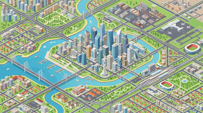 design city map vector, urban planning map, navigation map and location layout