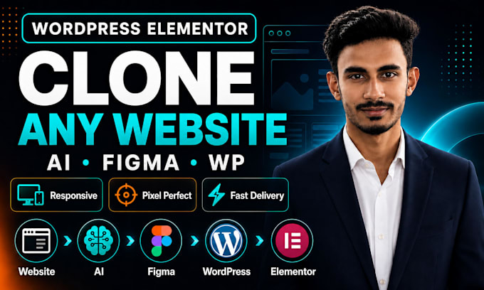 duplicate, clone or copy any website design into wordpress using elementor