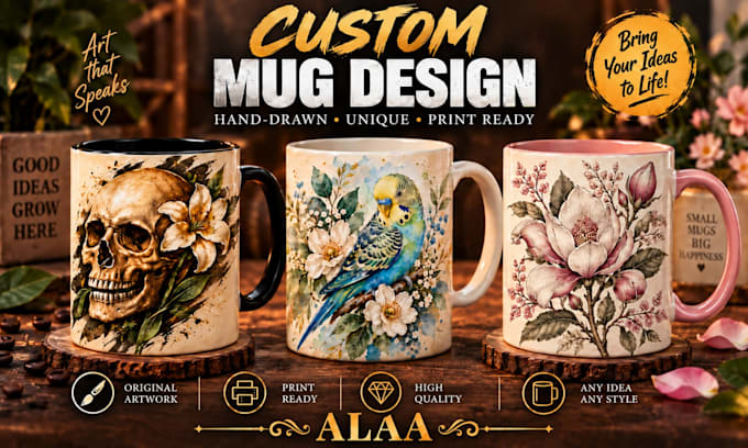 create custom hand drawn artwork and designs