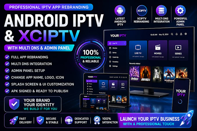 rebrand latest iptv app, xciptv, tivimate, ibo pro, xciptv with multi dns panel