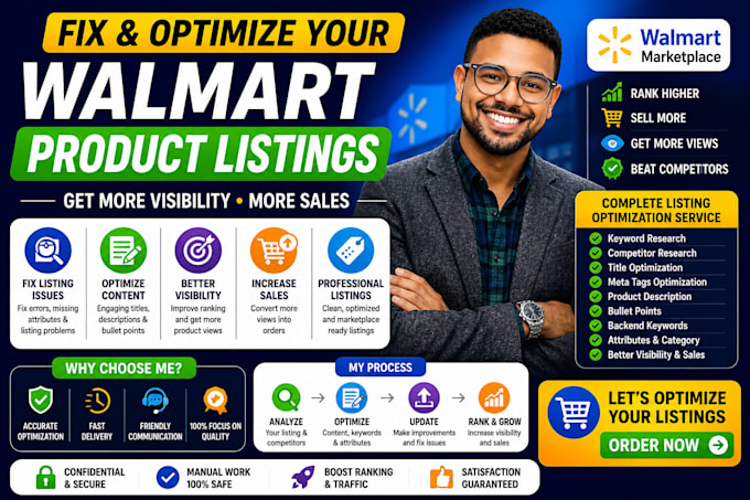 fix and optimize your walmart product listings SEO