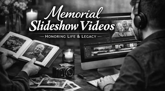 create a funeral slideshow video tribute memorial, wedding