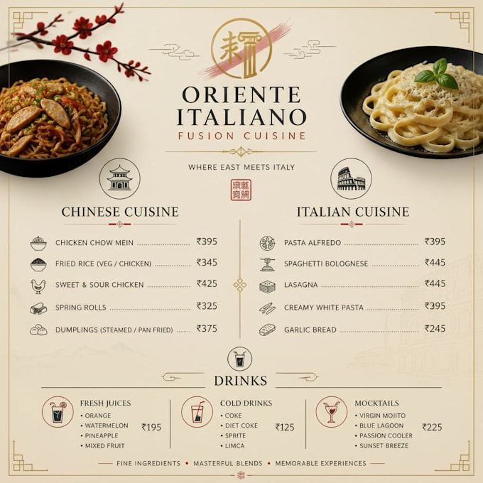 create modern restaurant menus