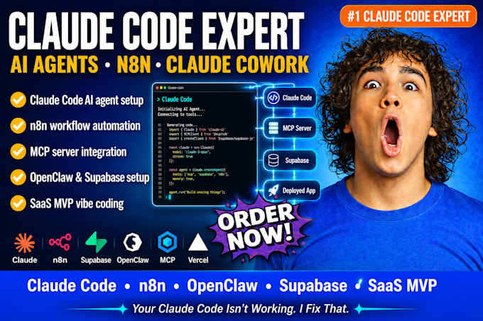 Be your claude code expert vibe coding ai agent n8n claude cowork saas ...
