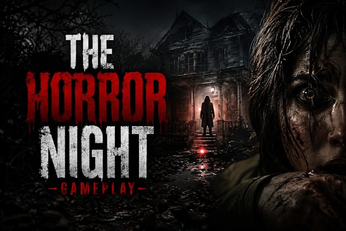 design horror gaming thumbnails for youtube