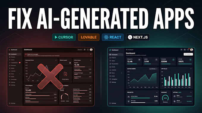fix your ai generated react nextjs or full stack app
