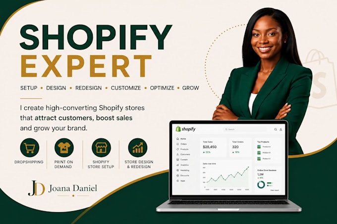 design, redesign shopify store, dropshipping and pod website