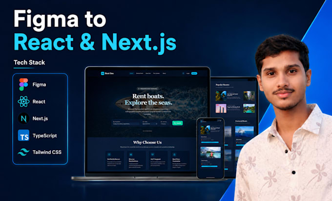 convert figma to reactjs or nextjs conversion website landing page